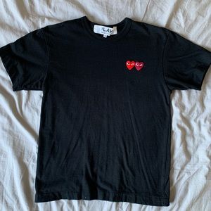 Comme des Garcons Play double hearts T-shirt